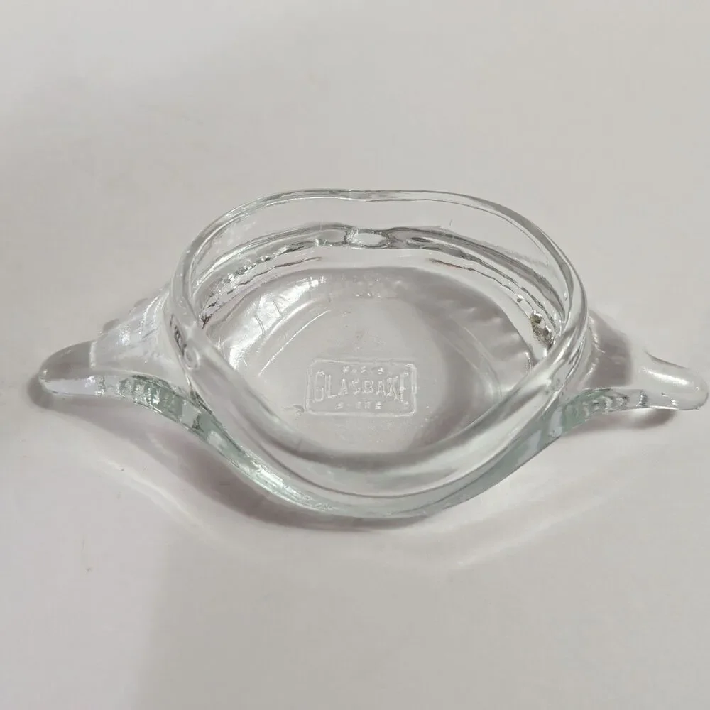Vintage LOT of 4 Glasbake Clear Deviled Crab Imperial Baking Shells